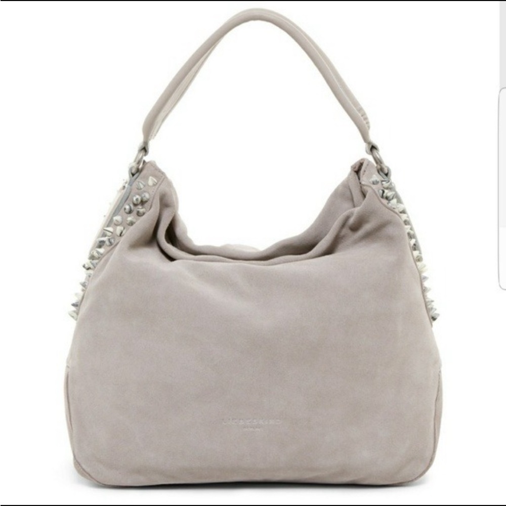 Liebeskind Gray Hobo Bag with Stud Accents